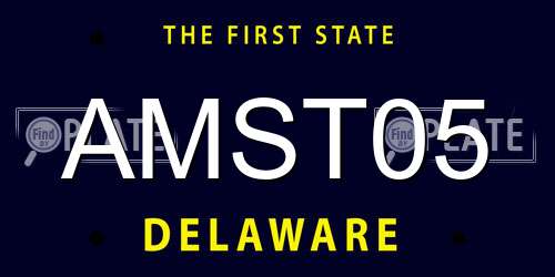 AMST05 Delaware License Plate