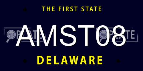 AMST08 Delaware License Plate