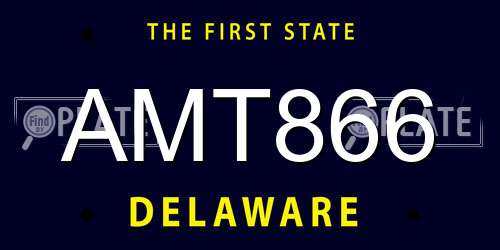 AMT866 Delaware License Plate