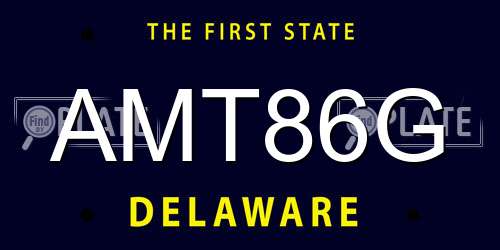 AMT86G Delaware License Plate