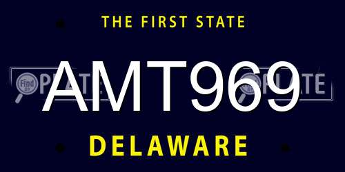 AMT969 Delaware License Plate