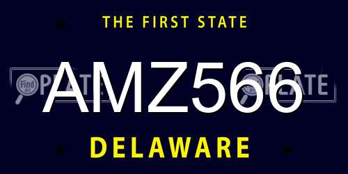 AMZ566 Delaware License Plate