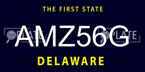AMZ56G Delaware License Plate
