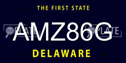 AMZ86G Delaware License Plate