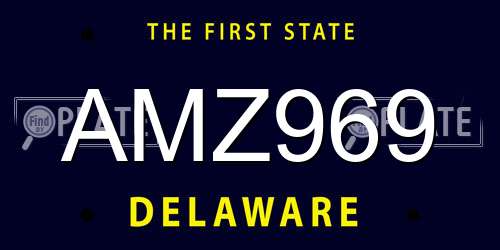 AMZ969 Delaware License Plate