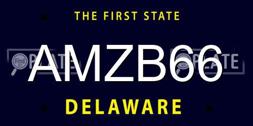 AMZB66 Delaware License Plate