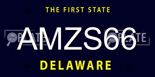 AMZS66 Delaware License Plate