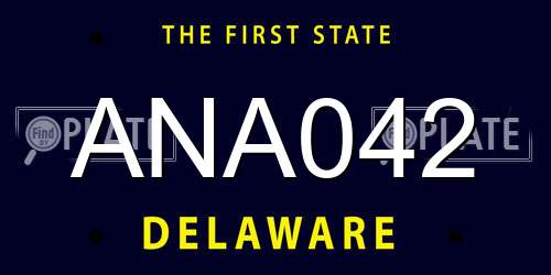 ANA042 Delaware License Plate
