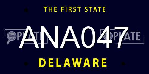 ANA047 Delaware License Plate