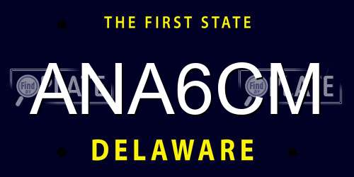 ANA6CM Delaware License Plate