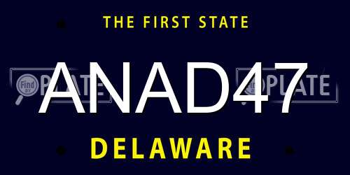 ANAD47 Delaware License Plate