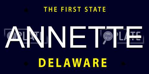 ANNETTE Delaware License Plate