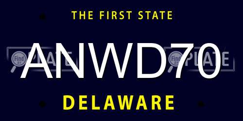 ANWD70 Delaware License Plate