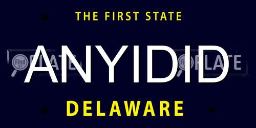 ANYIDID Delaware License Plate