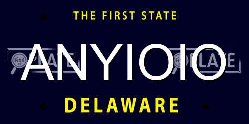 ANYIOIO Delaware License Plate