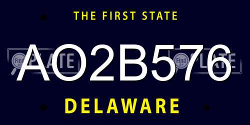 AO2B576 Delaware License Plate