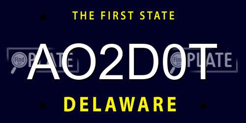 AO2D0T Delaware License Plate
