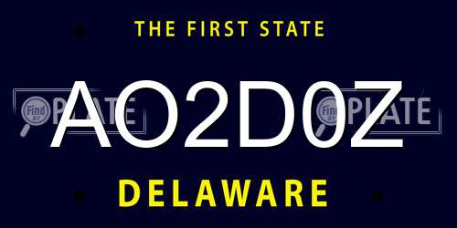 AO2D0Z Delaware License Plate