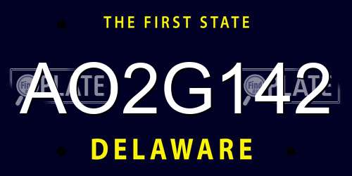 AO2G142 Delaware License Plate