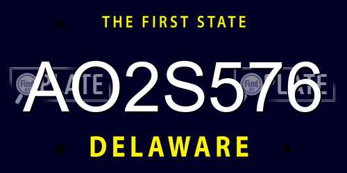 AO2S576 Delaware License Plate