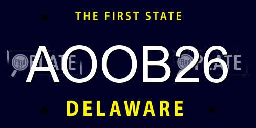AOOB26 Delaware License Plate
