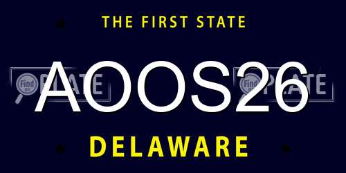 AOOS26 Delaware License Plate