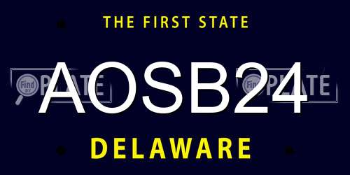 AOSB24 Delaware License Plate
