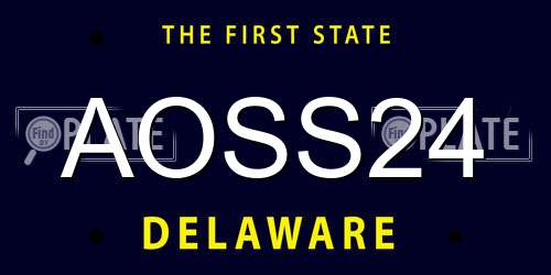 AOSS24 Delaware License Plate
