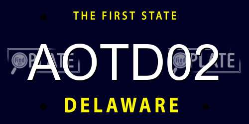 AOTD02 Delaware License Plate