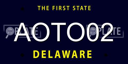 AOTO02 Delaware License Plate