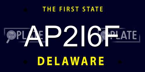 AP2I6F Delaware License Plate