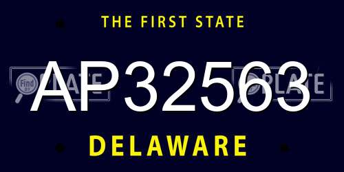 AP32563 Delaware License Plate