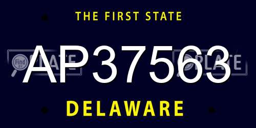 AP37563 Delaware License Plate