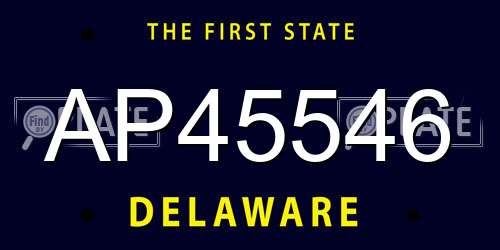 AP45546 Delaware License Plate