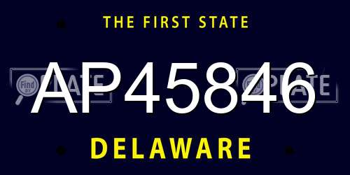 AP45846 Delaware License Plate