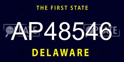 AP48546 Delaware License Plate