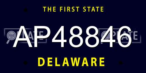 AP48846 Delaware License Plate