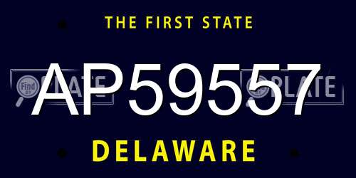 AP59557 Delaware License Plate