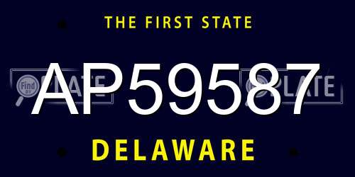 AP59587 Delaware License Plate