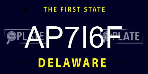 AP7I6F Delaware License Plate