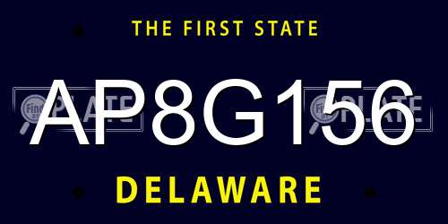 AP8G156 Delaware License Plate