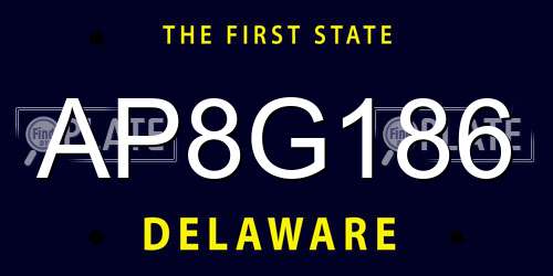 AP8G186 Delaware License Plate
