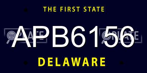 APB6156 Delaware License Plate