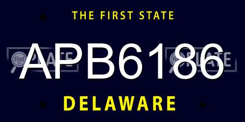 APB6186 Delaware License Plate