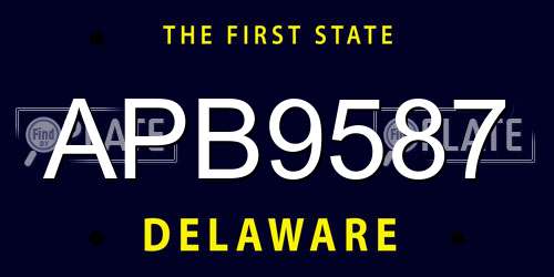 APB9587 Delaware License Plate