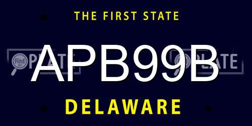 APB99B Delaware License Plate