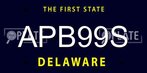 APB99S Delaware License Plate