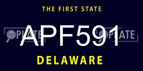 APF591 Delaware License Plate