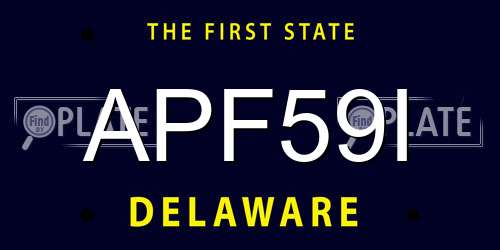 APF59I Delaware License Plate