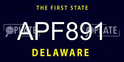 APF891 Delaware License Plate